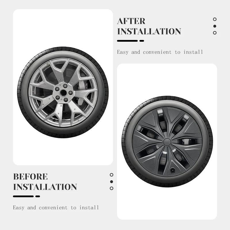 TSLLUG 4PCS 19 Inch Wheel Hub Caps For Tesla Model YL 19" Machina 2.0 Wheels (2026-Present) 39th Arachnid Style Car Wheel Hubcap