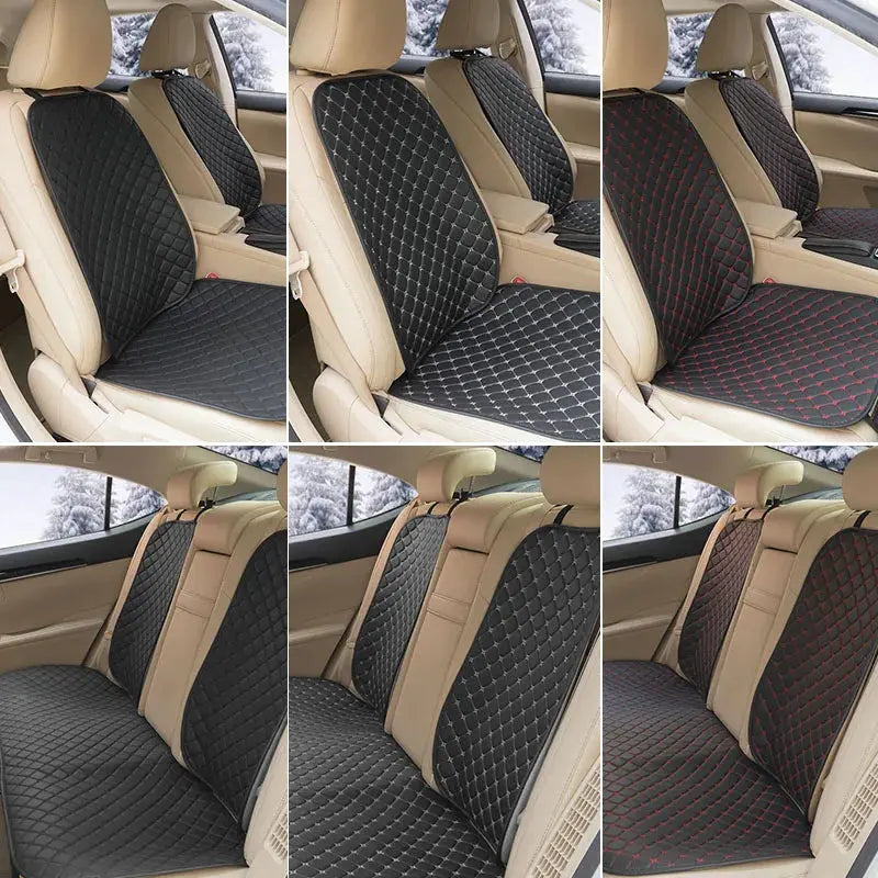 SEAMETAL PU Leather Car Seat Cover Front Rear Auto Chair Protector Backrest Waterproof Cushions Four Season for Car Accessories Car Mobile World