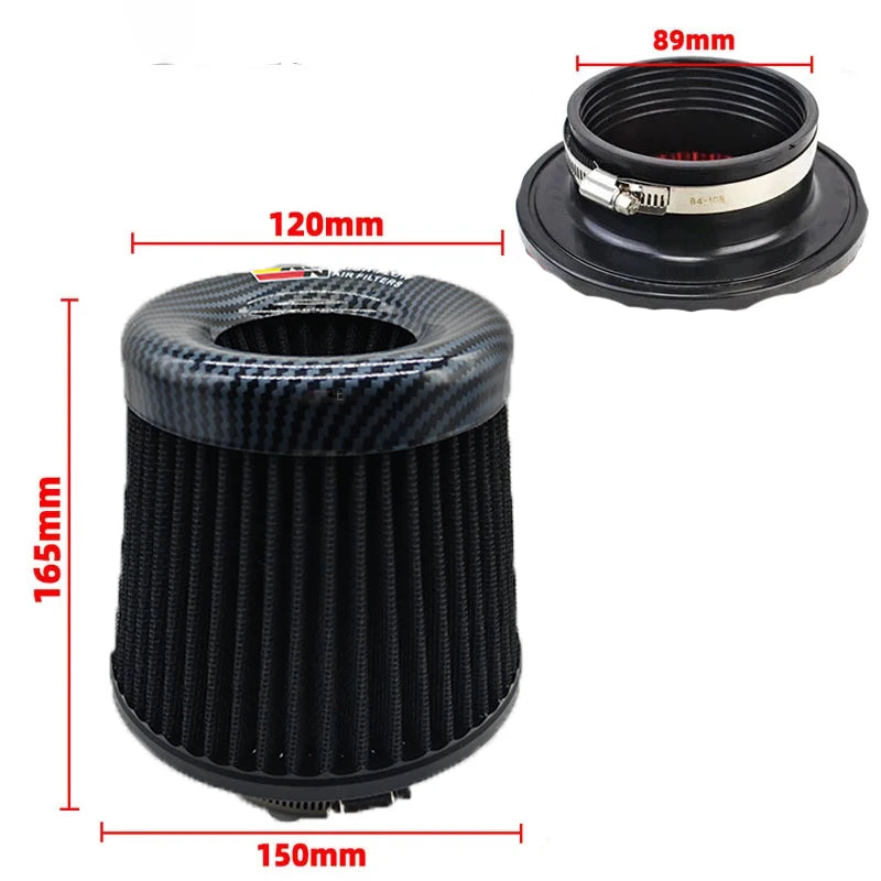 KN Intake Air Filter 3 Inch 76mm Car motorcycle Universal High Flow Air Filter Mushroom Head for KN Big Horsepower Performance CM World