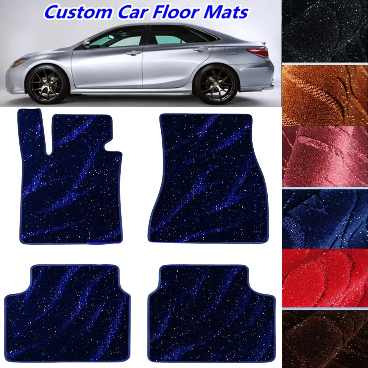 For BMW 5GT Gran Turismo F07 2009-2017 Auto Carpets 4PCS Starry Sky Blanket Custom Car Floor Mats Accessorie liners