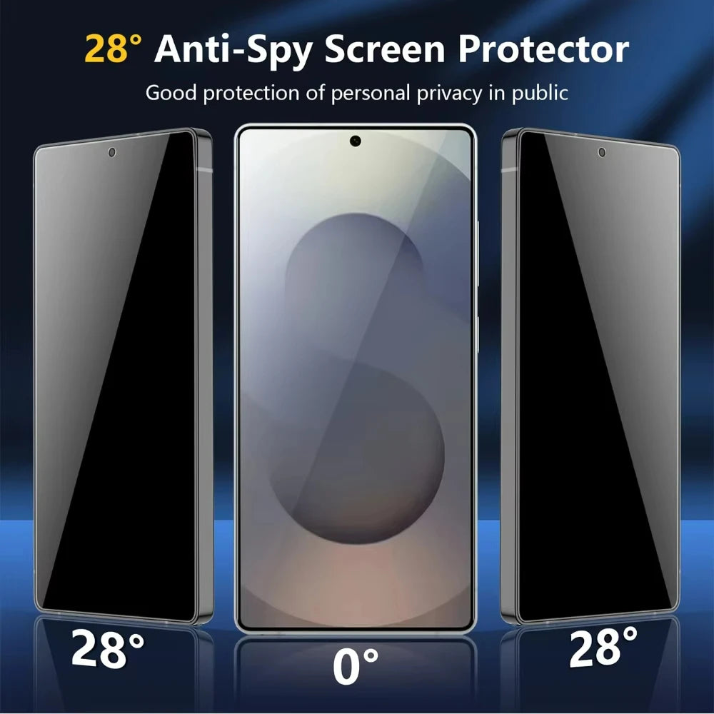 1-5PCS Fingerprint Unlock Anti Spy Tempered Glass For Samsung Galaxy S26 Plus S25 Ultra S24 S23 S22 Privacy Screen Protectors