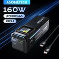 160W Power Bank 27000mAh 140W PD 3.1 USB C Fast Charging External Battery Portable PowerBank for IPhone Laptop Macbook Samsung Car Mobile World