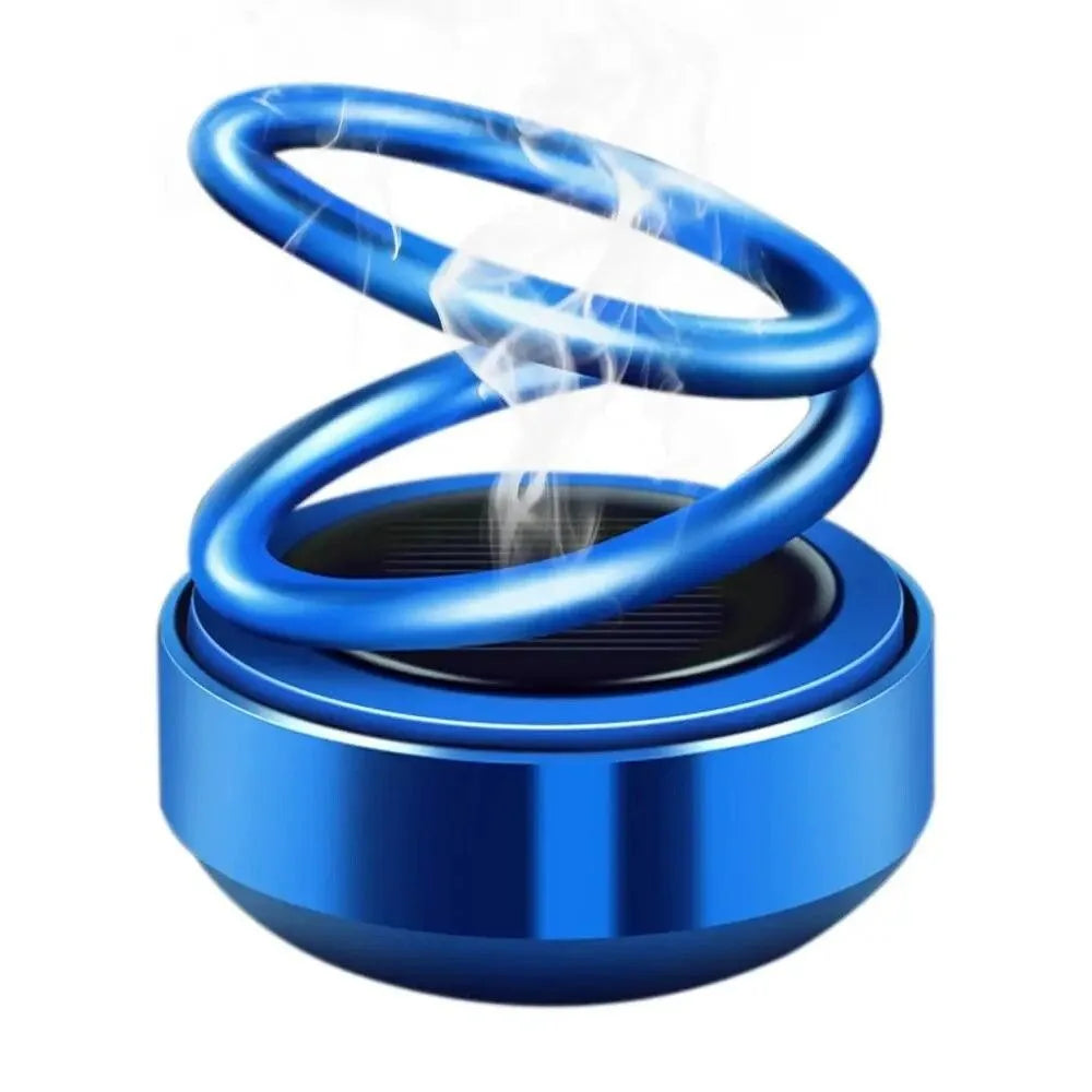 Solar Energy Vehicle Aromatherapy Rotating Double Ring Suspension Car Air Freshener Eliminate Odor Purify Air