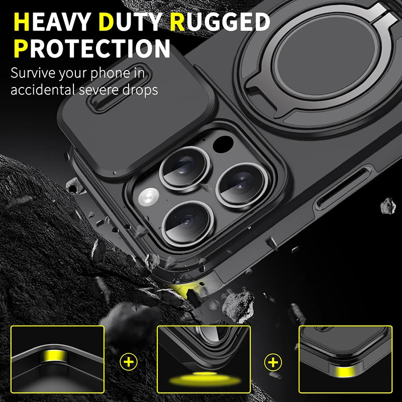 360°Rotating Hidden Metal Ring Car Holder Soft TPU+Hard PC Bumper Phone Case For IPhone 15 Pro Max 13 12 11 14 16 Pro Max Plus Car Mobile World