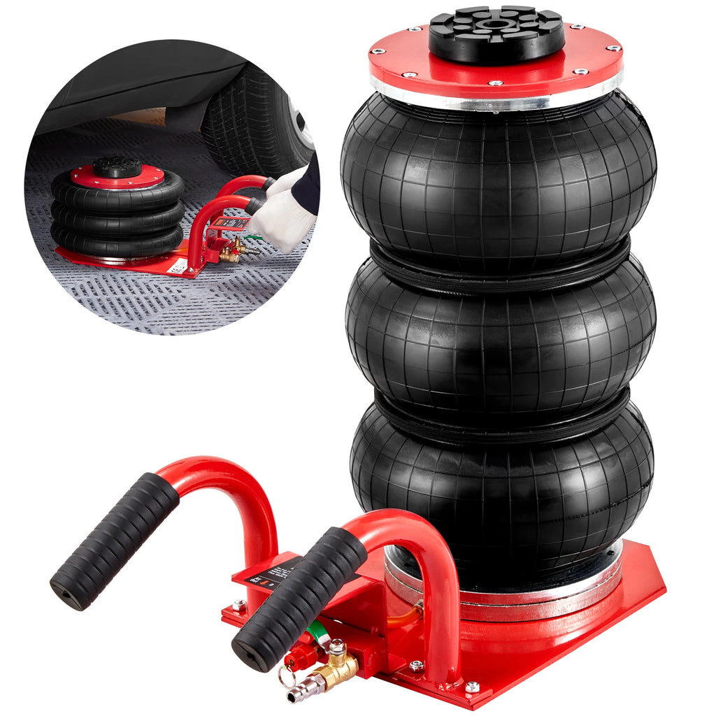 SucceBuy Triple Bag Air Jack 3 Ton (6600 lbs) Capacity Portable Pneumatic Car Jacks Heavy Duty & Quick Lifting for Garage Repair CM World