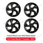 4PCS 19 Inch HubCap for Tesla Model Y Juniper 2025 Hubcap Performance Replacement 19''Crossflow Wheels Cover Full Rim Accessorie CM World