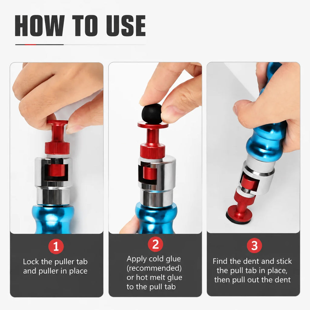 4Pcs Aluminum Alloy Car Dent Repair Reusable Pulling Tabs  Auto Body Dent Removal Accessories for Hail Damage Repair