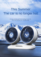 LEIBOO Car USB Fan Dual Head Cooling Air Fan Independent Switch 3-Speed 360 Degree Adjustable Auto Fan Car Electrical Appliances CM World