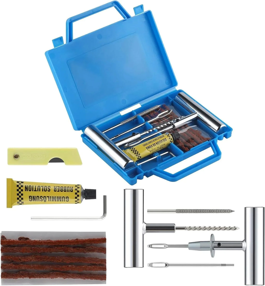 Heavy Duty Tire Plug Kit 12/26Pcs - Professional Tools for Tubeless Tyre Flats Fix Set for Cars Universal Tire Repair Plugs Kit