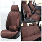 Full Set Suede Car Seat Covers Universal Four Season Breathable Seat Cushion Car Accessories Interior Car Seat Protector Covers CM World