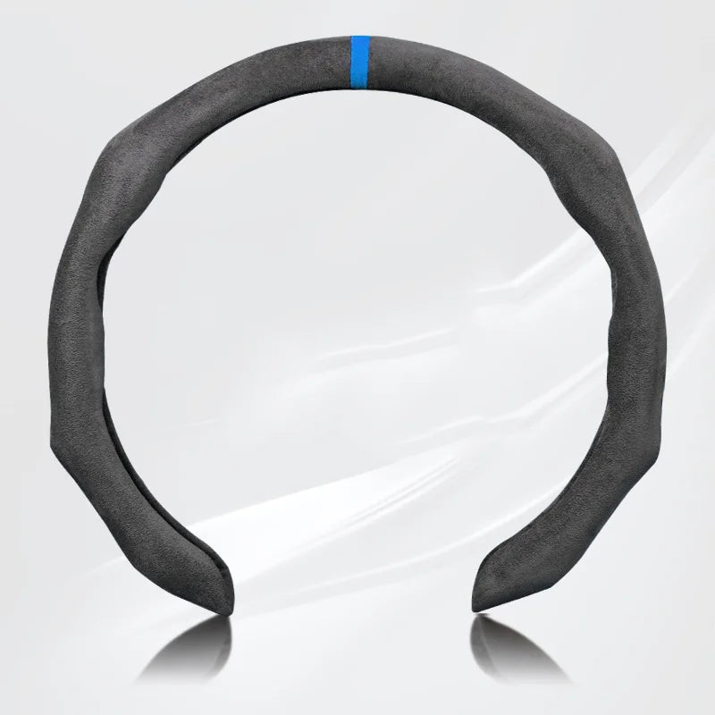 5D Premium Sports Suede Car Steering Wheel Cover Breathable Universal Non-slip 15inch/38cm New Styling Booster Covers Auto Parts
