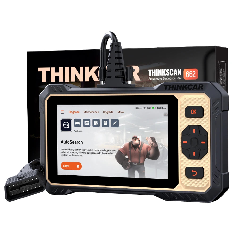 THINKCAR THINKSCAN 662 Car Diagnostic Tool ECM TCM ABS SRS System Scanner 12 RESET Bi-Directional Control CANFD Obd2 Code Reader Car Mobile World