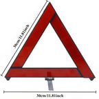 Foldable Car Warning Triangle - 30cm Reflective Emergency Tripod w/Anti-Slip Base & Storage Box, for Roadside Breakdown