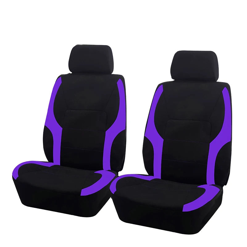 AUTO PLUS Sports Universal Polyester Car Seat Cover Set Fit Most Car Plain Fabric Bicolor Stylish Car Accessories Seat Protector CM World