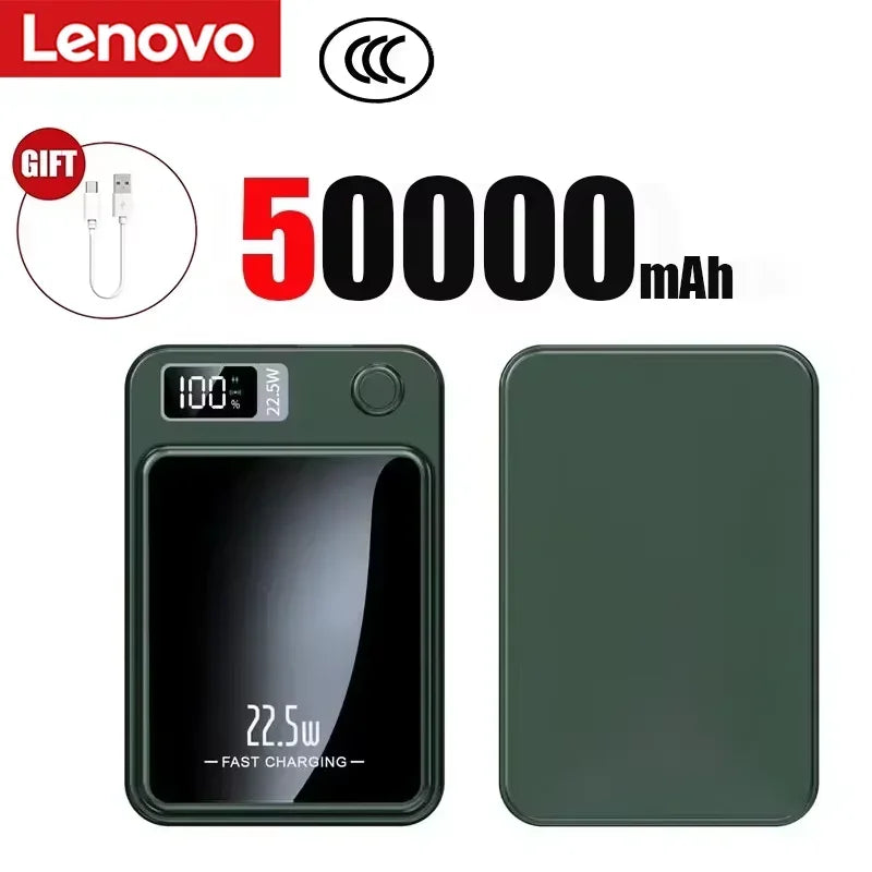 Lenovo 500000mAh Wireless Power Bank Portable Magnetic Fast Charger For Magsafe Auxiliary Battery For Xiaomi Huawei iphone