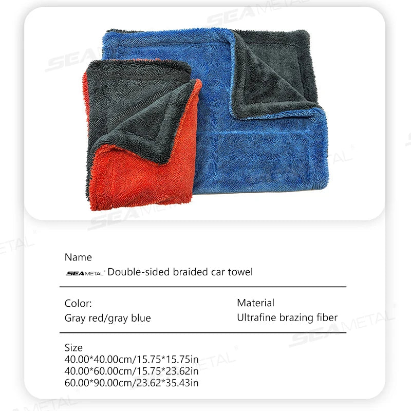 SEAMETAL Heavy-Duty Car Towel 1200GSM Super-Absorption Microfiber Drying Cloth Ultra-Soft Scratch-Free Car Detailing Towel CM World