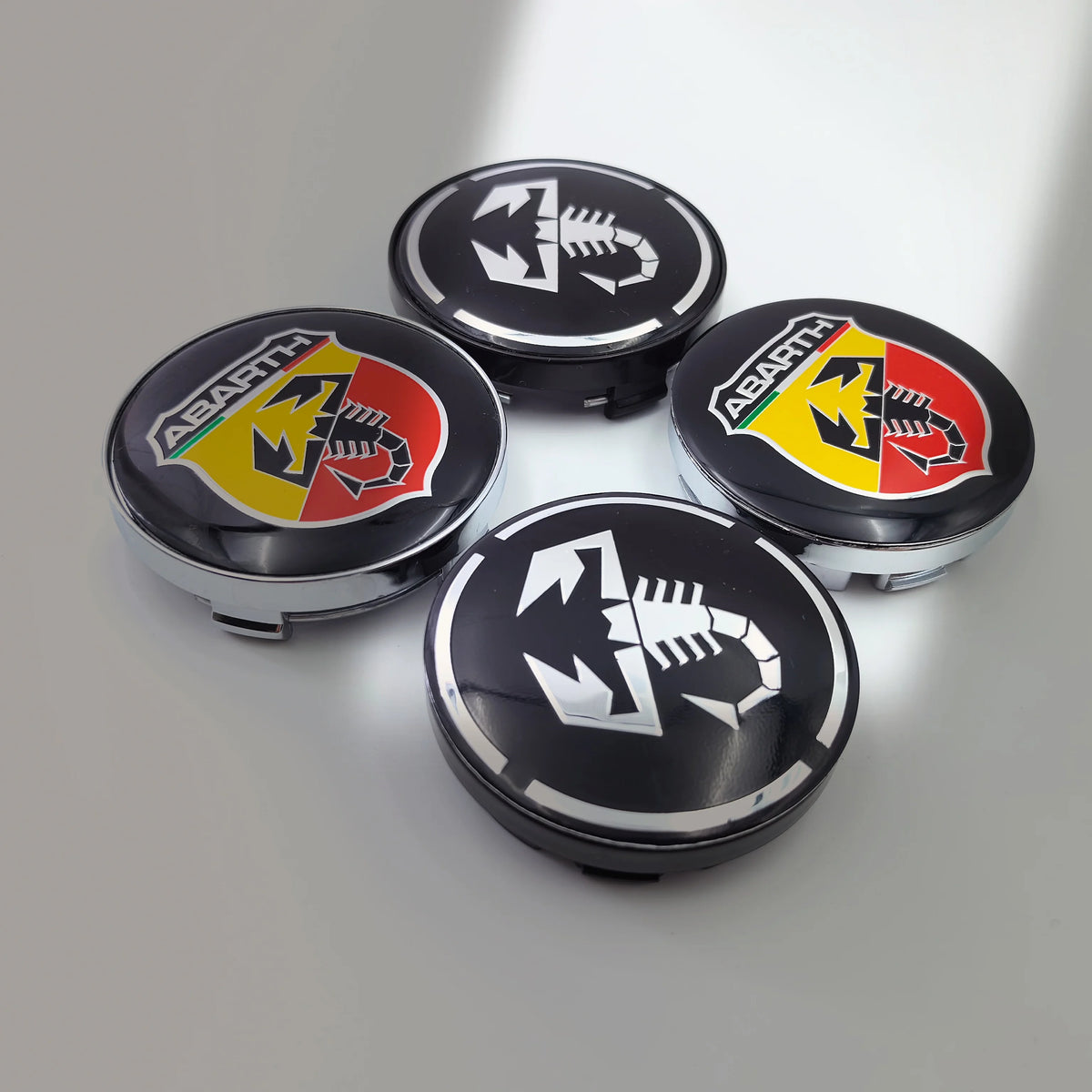 4pcs fiat Abarth 3D Logo Car Emblems 56mm/60mm Wheel Center Hub Caps Dust-Proof Rim Refit Badges Sticker Styling Accessories