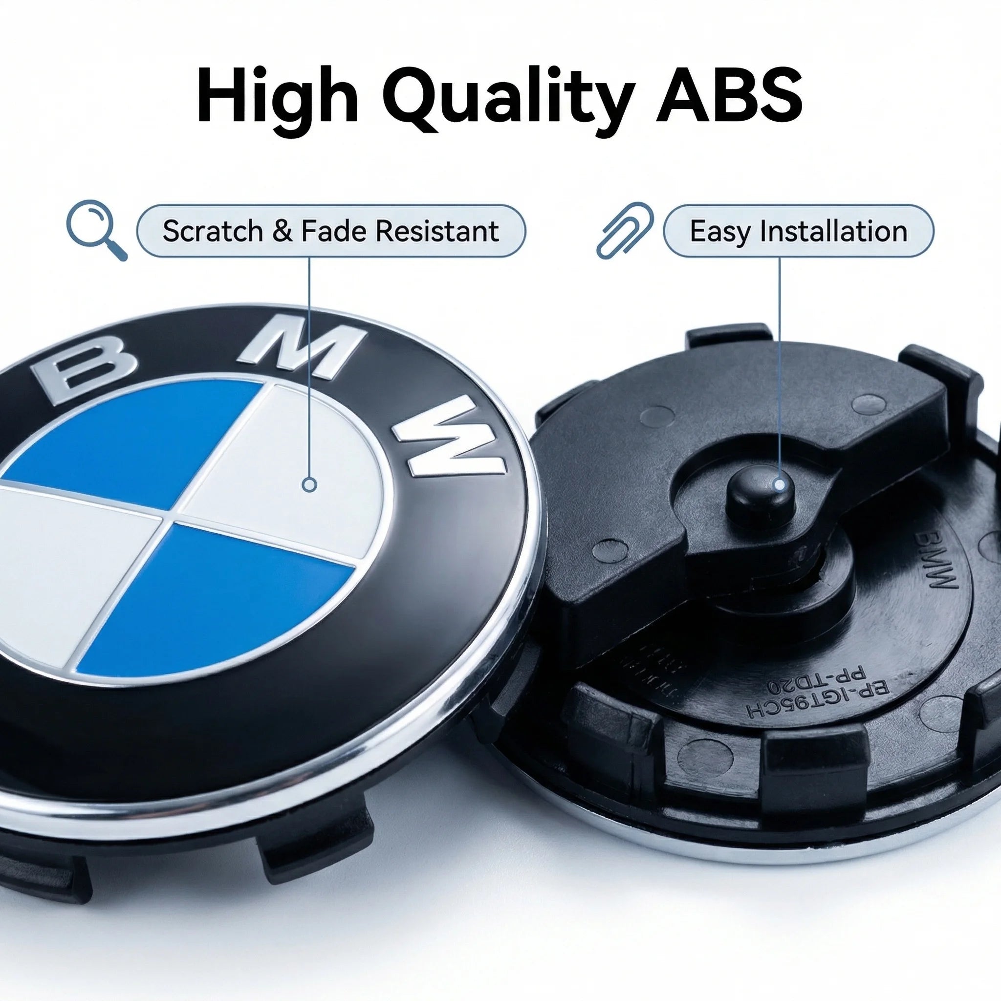 BMW Wheel Center Caps Floating Design, 68mm/56mm Set of 4 for E F Chassis Models, Replacement Hub Covers Auto Accessoires CM World