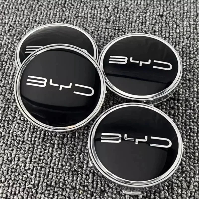 4pcs 55/58/68mm Car Wheel Center Hub Cap Badge Emblem Decal Wheel Sticker For BYD Atto 3 Yuan Plus Song Plus Seal Dolphin Seali CM World