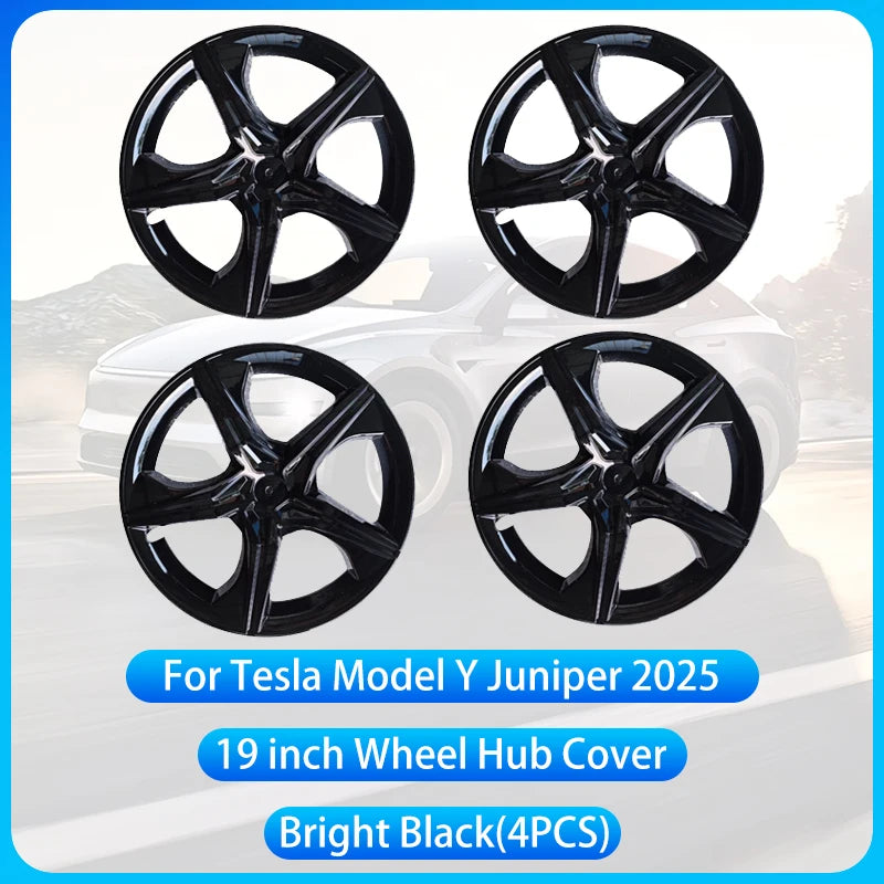 For Tesla Model Y Juniper 2025 4PCS 19 Inch Wheel Cap Automobile Performance Replacement Wheel Hubcap Full Rim Cover Accessories CM World