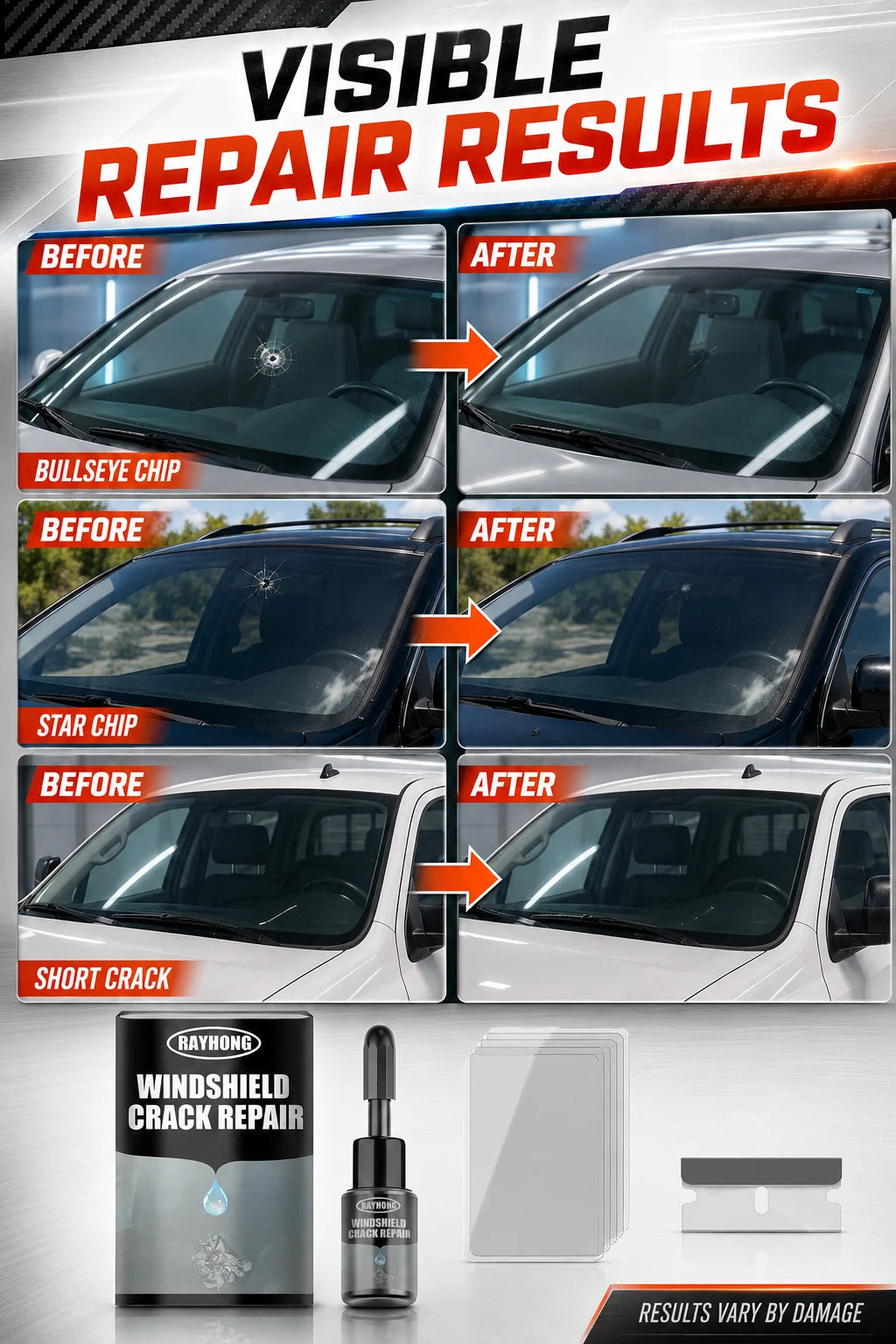 Windshield Crack Repair Fluid – Car Glass Resin Glue, Restores Clarity & Fixes Scratches, Cures Quickly, DIY Auto Repair Kit