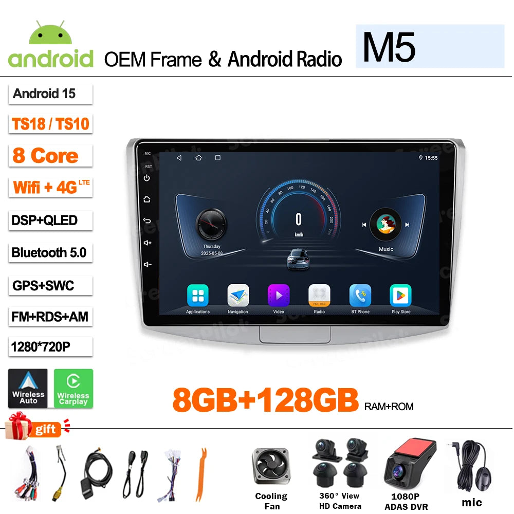 For  Volkswagen VW Passat B6 B7 B8 CC 2007- 2021 android 15 Multimedia Video Player Carplay Intelligent System Wifi 4G 8 Core CM World