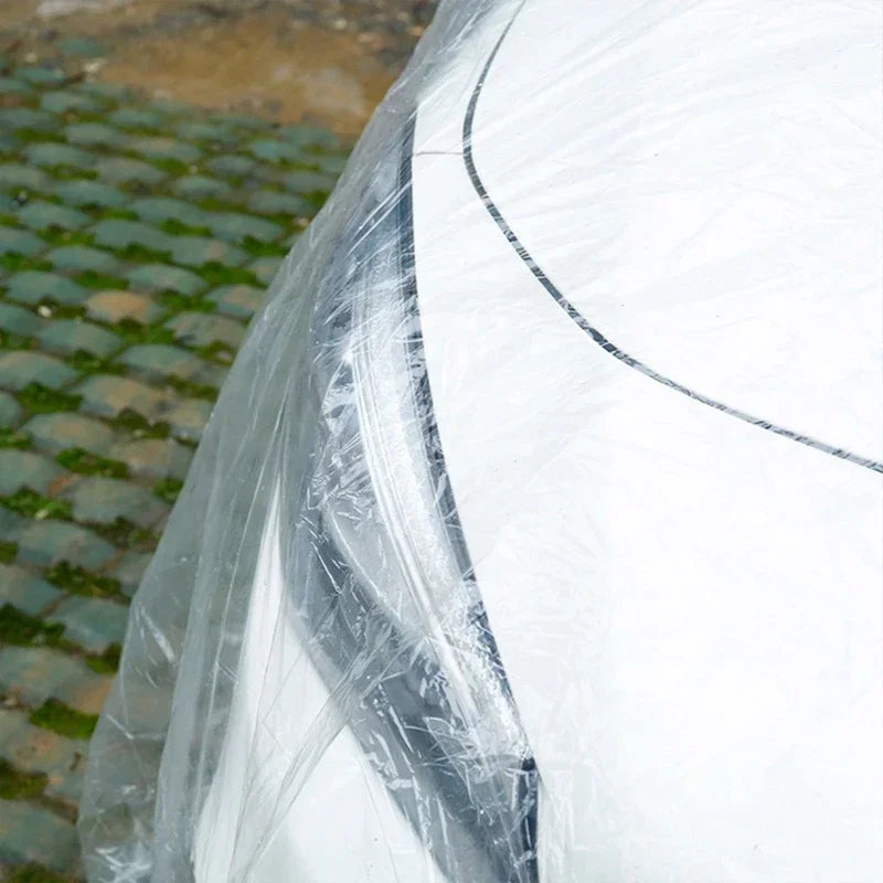 Universal Car Shield Cover PE Transparent Covers With Elastic Band Rain Dust Resistant Scratch-Proof Full Car Protective Shield CM World