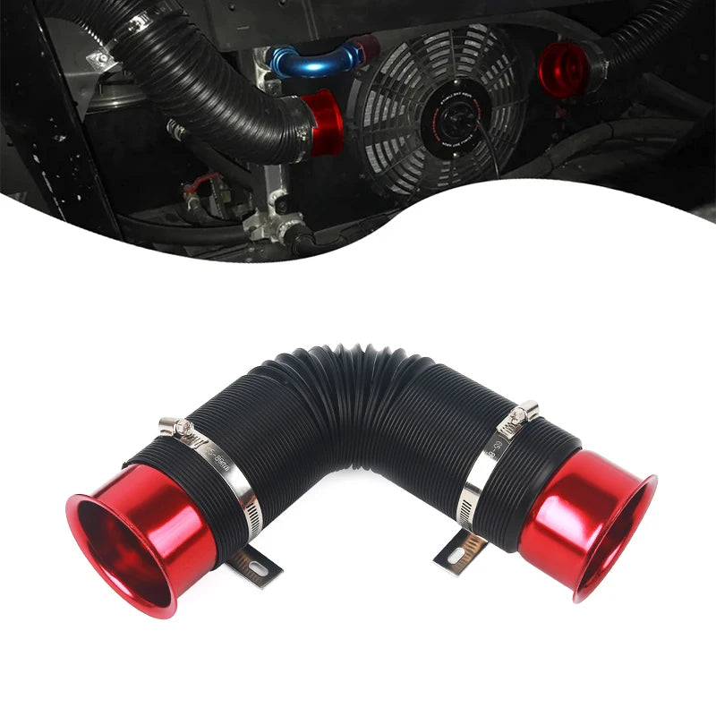 76MM Car Cold Air Turbo Intake Inlet Pipe Adjustable Flexible Duct Tube Hose Cold Feed Duct Pipe CM World