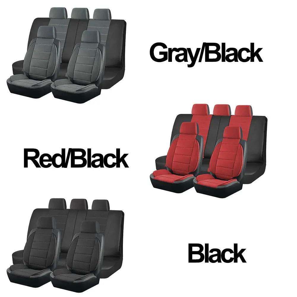 AUTO PLUS Universal Car Seat Covers Side Stereo Modeling Leather Fluff Car Seat Covers Fit For Most Car Accessories Interior