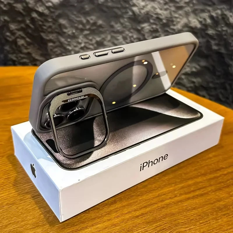 Luxury Magnetic Shockproof Phone Case For iPhone 17 Pro Max 16 15 14 13 12 11 17Air For Magsafe Stand Lens Protector Glass Cover Car Mobile World