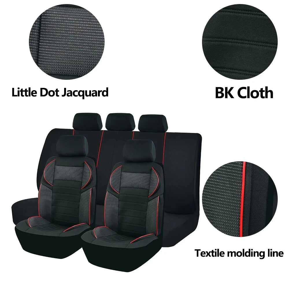 4MM Sponge Car Seat Covers 5D Design Car Accessories Interior Universal Size Fit For Most Car With Side Armrests CM World
