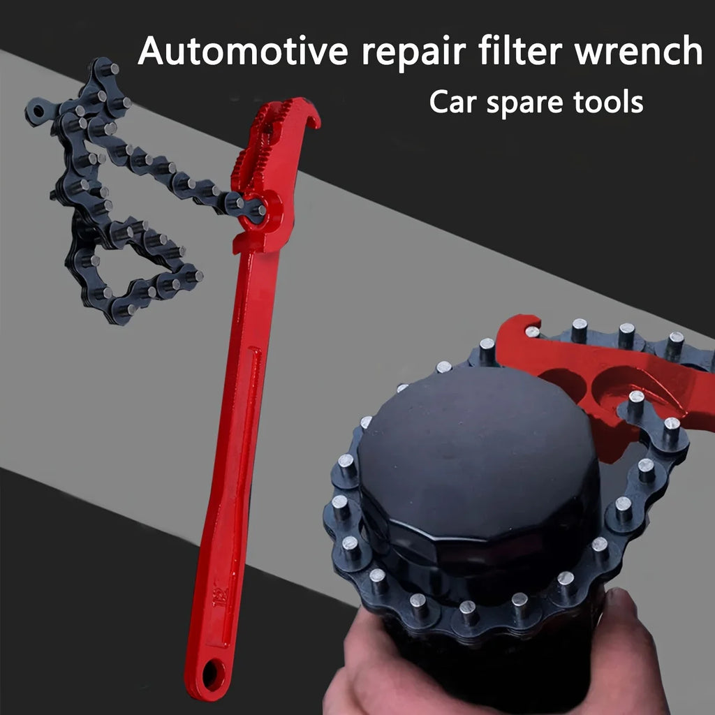 12 Inch Heavy-Duty Ratcheting Chain Wrench Reversible Oil Filter Tool Pipe Fittings Tools Fit Oil Filter Chain Wrench Pliers