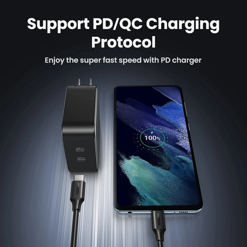 UGREEN USB C to USB C Cable PD100W for iPhone 17 16 15 MacBook for Samsung Galaxy S25 5A E-marker Chip Fast Charging Type C Cord