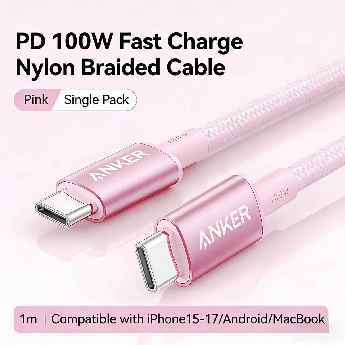 ANKER Applicable to Apple 17/16/15 Pro Max Charging Cable Dual Type-C Data Cable 100W /140W Super Fast Charging Line