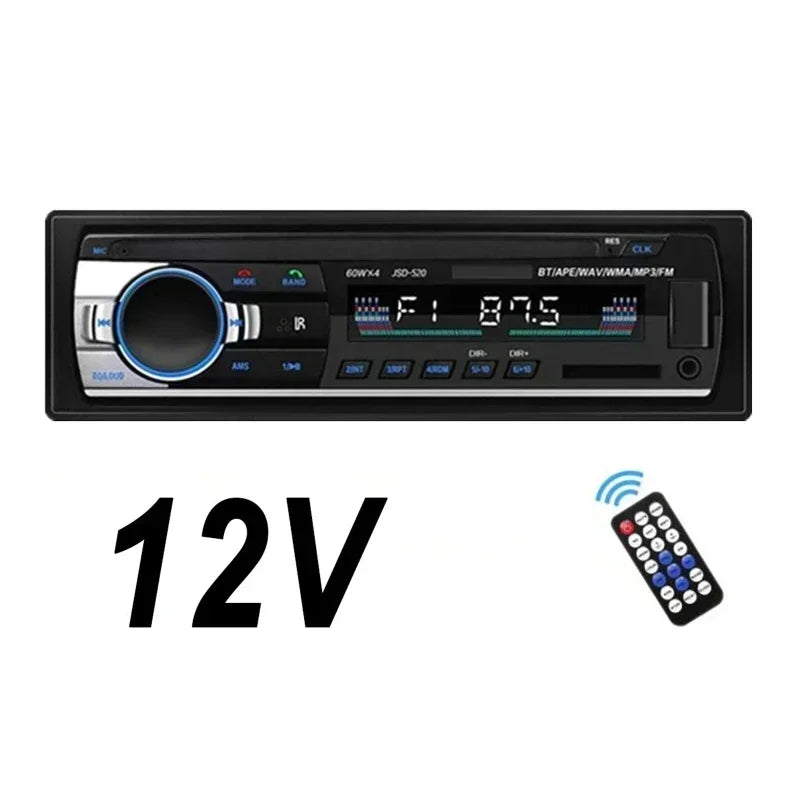 Car MP3 Player Stereo 12/24V 60W Bluetooth Audio Radio Car Truck Usb Bluetooth Handsfree Call Car USB Card Insert MP3 Radio Kit CM World