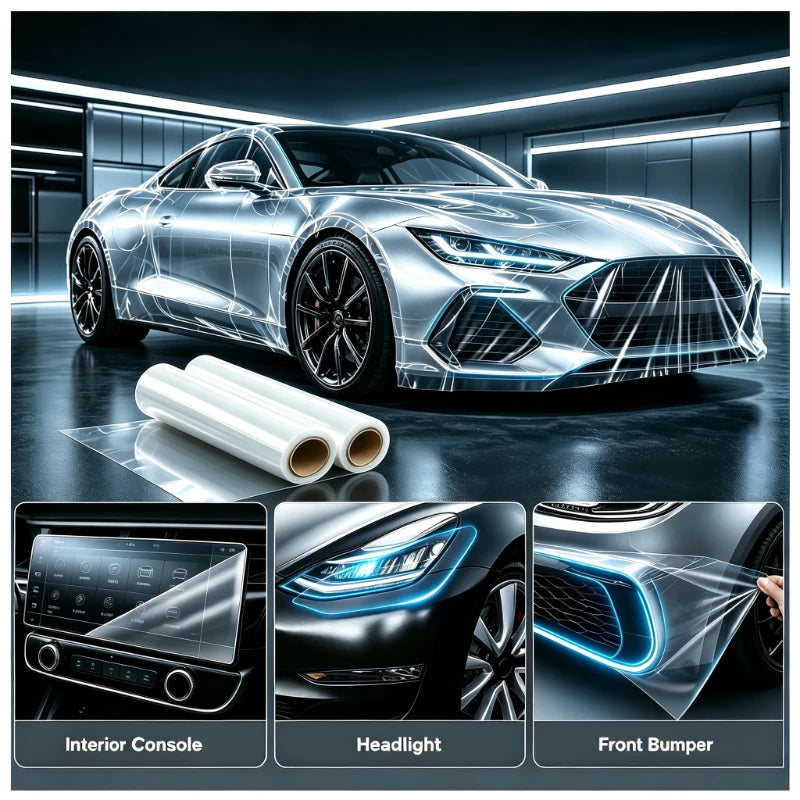TPU PPF Car Paint Protection Film Anti Scratch Transparent Stickers Interior Exterior Auto Car Wrap Decal Glossy Car Accessories