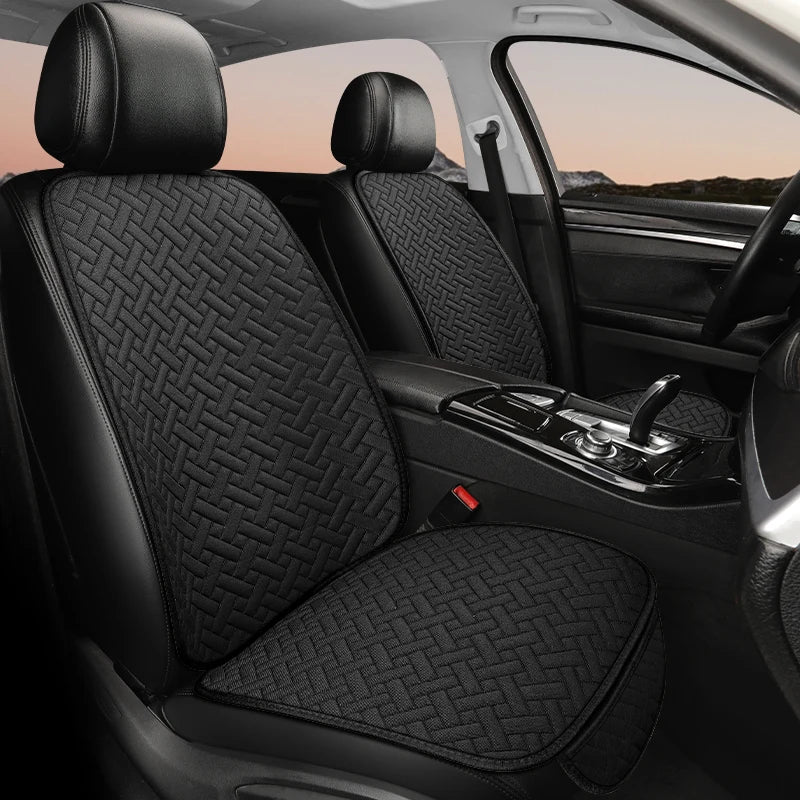 Car Seat Cushion, All Season Universal Linen Car Seat Cushion Cover, Anti Slip, Wear-Resistant, Small Three Piece Rear Seat