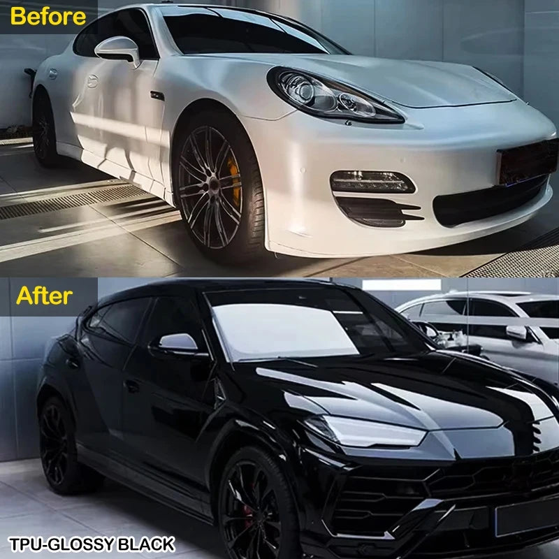 7.5mil 50CM/152CM TPU Super Bright Black Car Cover PPF Vinyl Wrap Sticker Car Self-healing Paint Protection Film For A7/A5/Q5