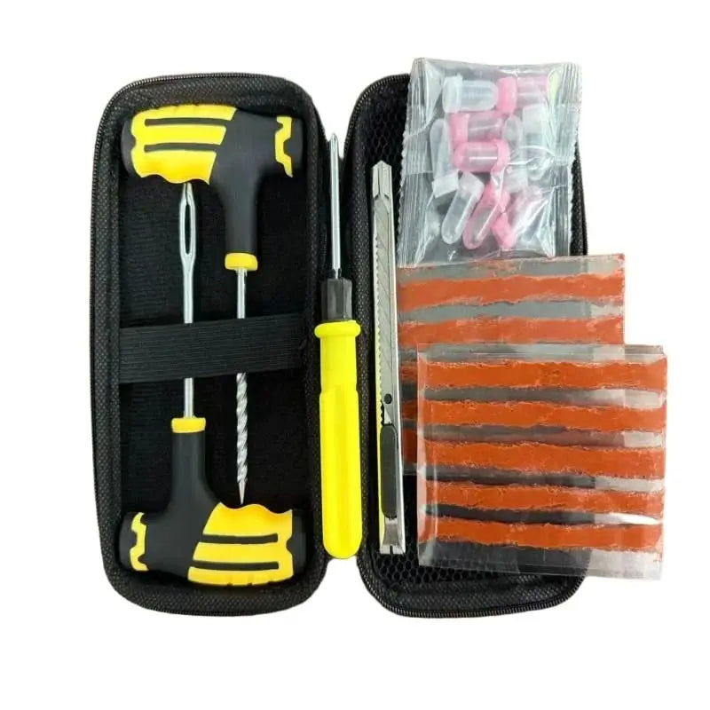 Heavy Duty Repair Accessories for Motorcycle Professional Car Tire Plug Kit- Vacuum Tyre Repair Screws Fast Repair Kit with Box CM World