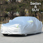 Car Cover Protection Outdoor Exterior Sun Snow UV Covers SUV Sedan Auto Sunshade Dustproof Waterproof Black Silver Accessories CM World