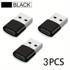 3-Pack USB to USB C Adapter, USB C Female to USB Male Super Fast Charging and OTG Converter Compatible with iPhone 15/14/13/12 P Car Mobile World