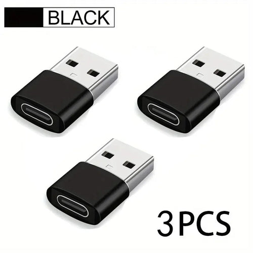 3-Pack USB to USB C Adapter, USB C Female to USB Male Super Fast Charging and OTG Converter Compatible with iPhone 15/14/13/12 P Car Mobile World