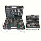 216-Piece Professional Socket Set - 1/2" 3/8" 1/4" Drive SAE & Metric, 72-Tooth Ratchet for Automotive & Home Repair CM World