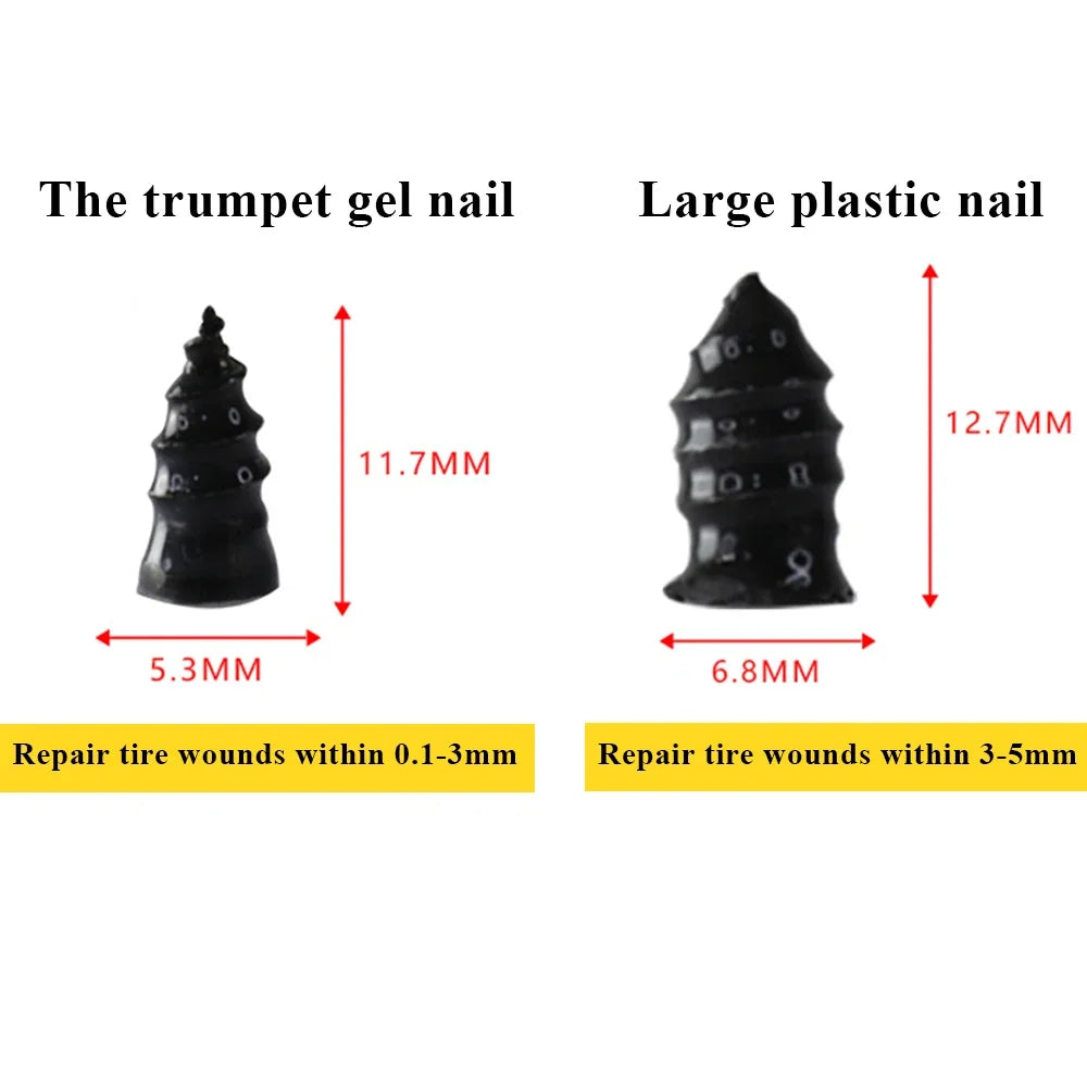 10/20/30Pcs Car Tyre Repair Rubber Nail Set Universal Motorcycle Tyre Repair Nails Truck Scooter Bike Tire Puncture Repair Tool