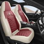 Front Row Double Seat, Luxurious Nappa Leather Full-Cover Integrated Car Seat Cover, Universal Fit, Delicate Texture, Not Easy to Wrinkle or Deform, Comfortable, Breathable, and Wear-Resistant, Suitable for All Seasons, Ergon Car Mobile World