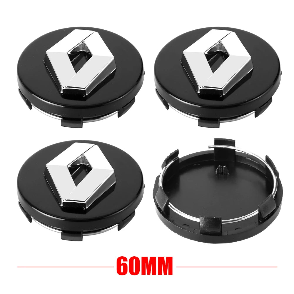 4PCS 56mm 60mm Car Wheel Center Cap Logo Hub Badge Rims Cover For Renault Megane 2 3 Clio 4 Trafic Captur Emblems Kangoo Zoe CM World