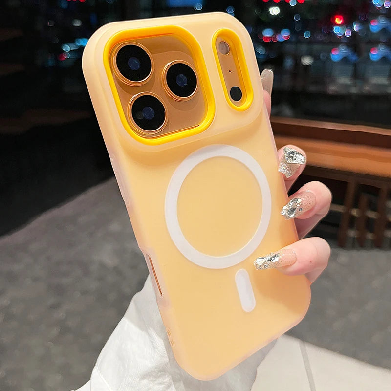 Luxury Candy Color 2 IN 1 Magnetic Case For iPhone 17 16 15 14 13 12  Pro Max Plus For Magsafe Wireless Charge Matte Cover