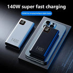 Lenovo 140W CCC Power Bank 500000mAh High Capacity Super Fast Charging Portable Battery Charger for iPhone 12-17 Samsung 2026 Car Mobile World