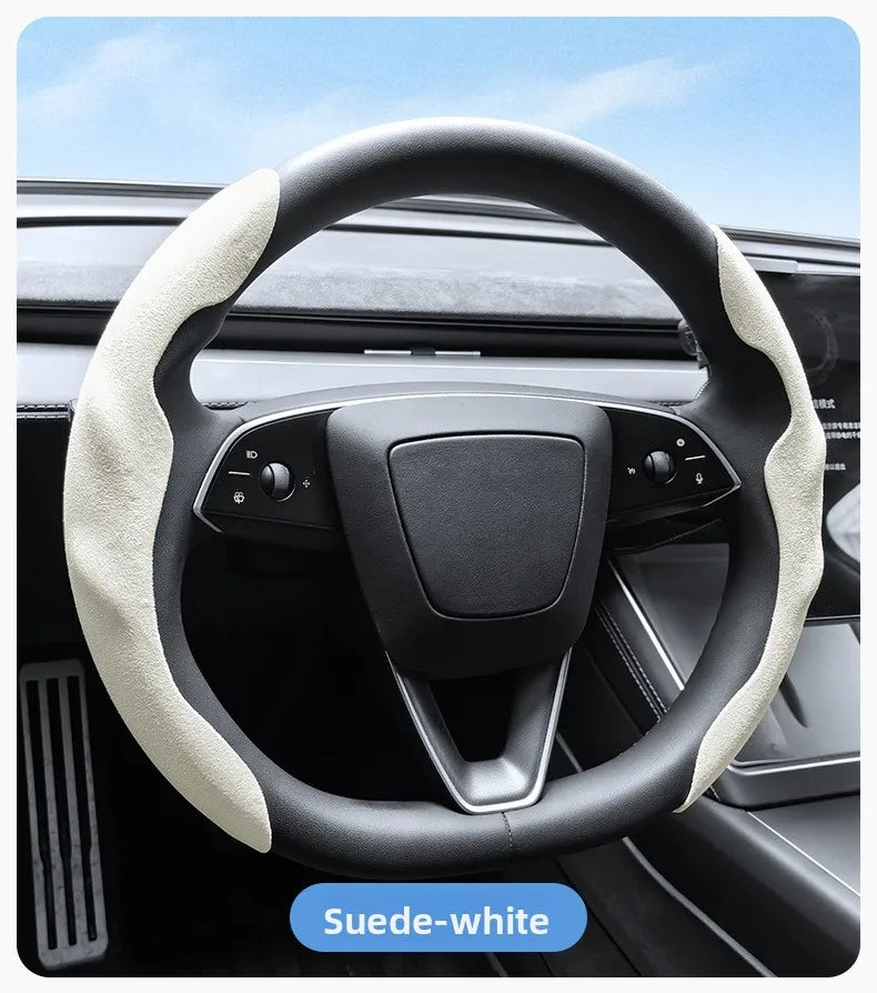 For Tesla Model Y Juniper Model 3 Highland Car Steering Wheel Cover Breathable Sweat-Absorbent Non-Slip Wrap