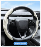 For Tesla Model Y Juniper Model 3 Highland Car Steering Wheel Cover Breathable Sweat-Absorbent Non-Slip Wrap